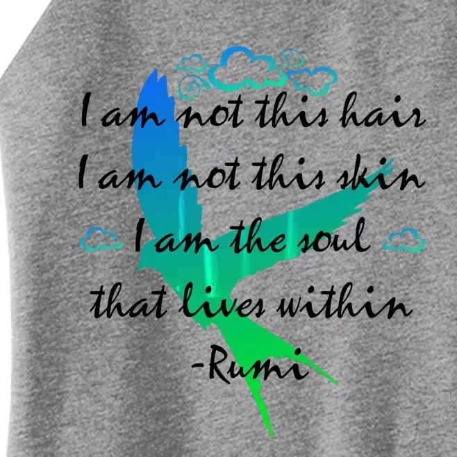 Inspiring Rumi Quote With Flying Bird Women’s Perfect Tri Rocker Tank