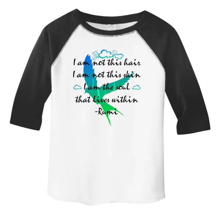 Inspiring Rumi Quote With Flying Bird Toddler Fine Jersey T-Shirt