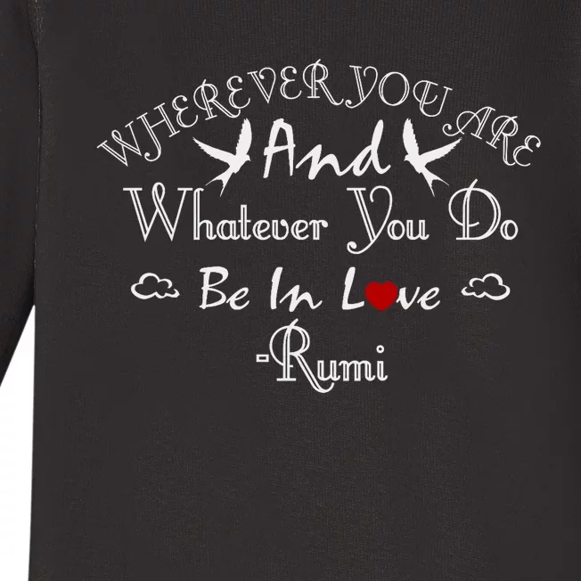 Inspiring Rumi Quote Rumi Poem Lovers Baby Long Sleeve Bodysuit