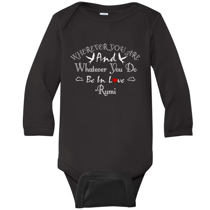 Inspiring Rumi Quote Rumi Poem Lovers Baby Long Sleeve Bodysuit