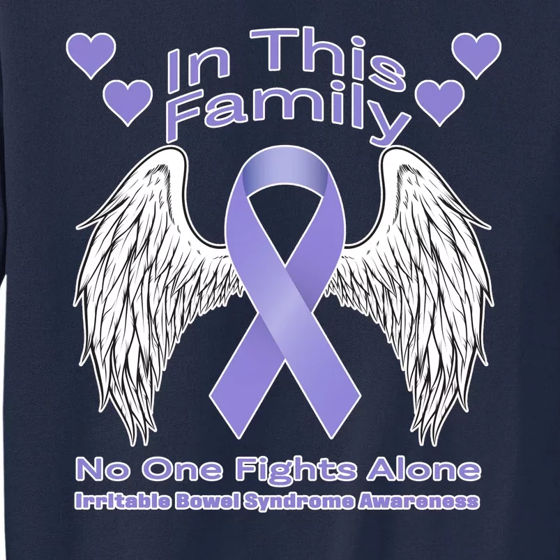 Irritable Bowel Syndrome Awareness Angle Wings No Fights Alone Tall Sweatshirt