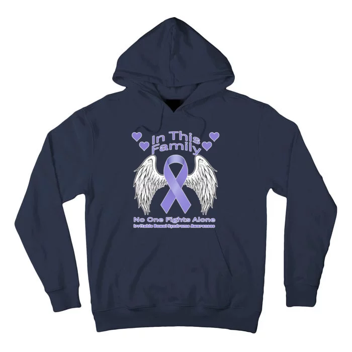 Irritable Bowel Syndrome Awareness Angle Wings No Fights Alone Tall Hoodie