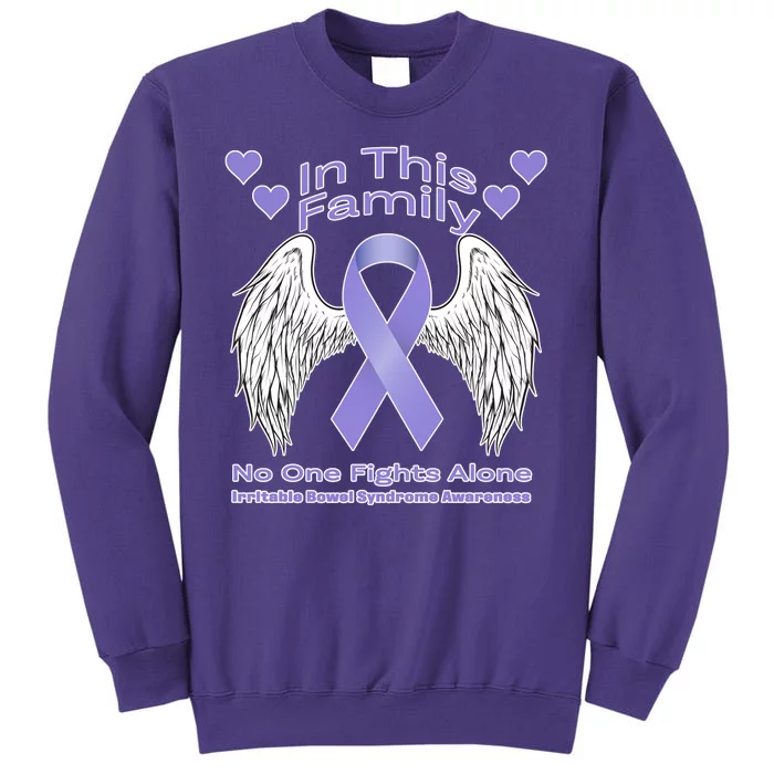 Irritable Bowel Syndrome Awareness Angle Wings No Fights Alone Sweatshirt