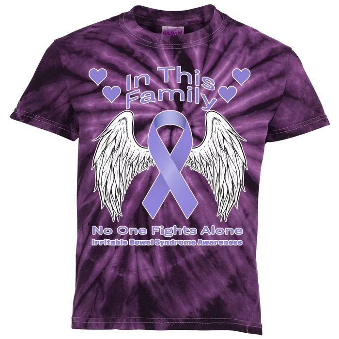 Irritable Bowel Syndrome Awareness Angle Wings No Fights Alone Kids Tie-Dye T-Shirt