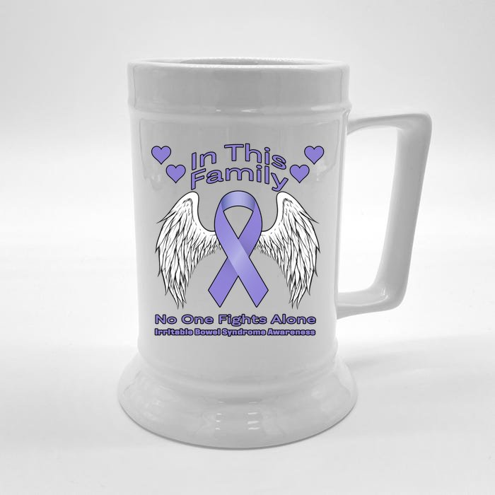 Irritable Bowel Syndrome Awareness Angle Wings No Fights Alone Front & Back Beer Stein