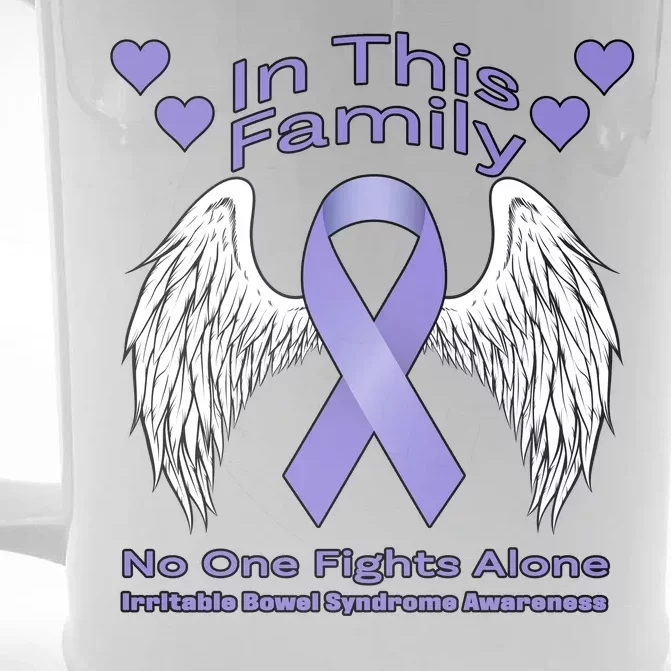 Irritable Bowel Syndrome Awareness Angle Wings No Fights Alone Front & Back Beer Stein