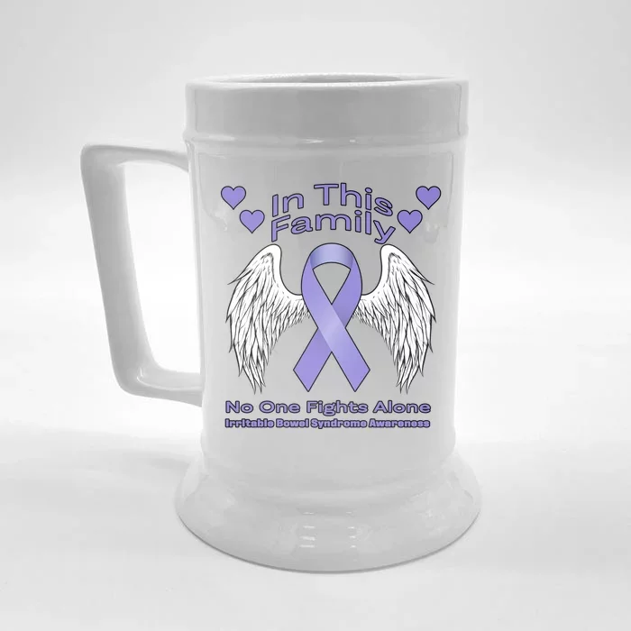 Irritable Bowel Syndrome Awareness Angle Wings No Fights Alone Front & Back Beer Stein