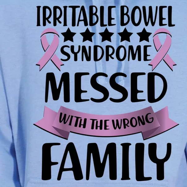 Irritable Bowel Syndrome Messed With The Wrong Family Unisex Surf Hoodie