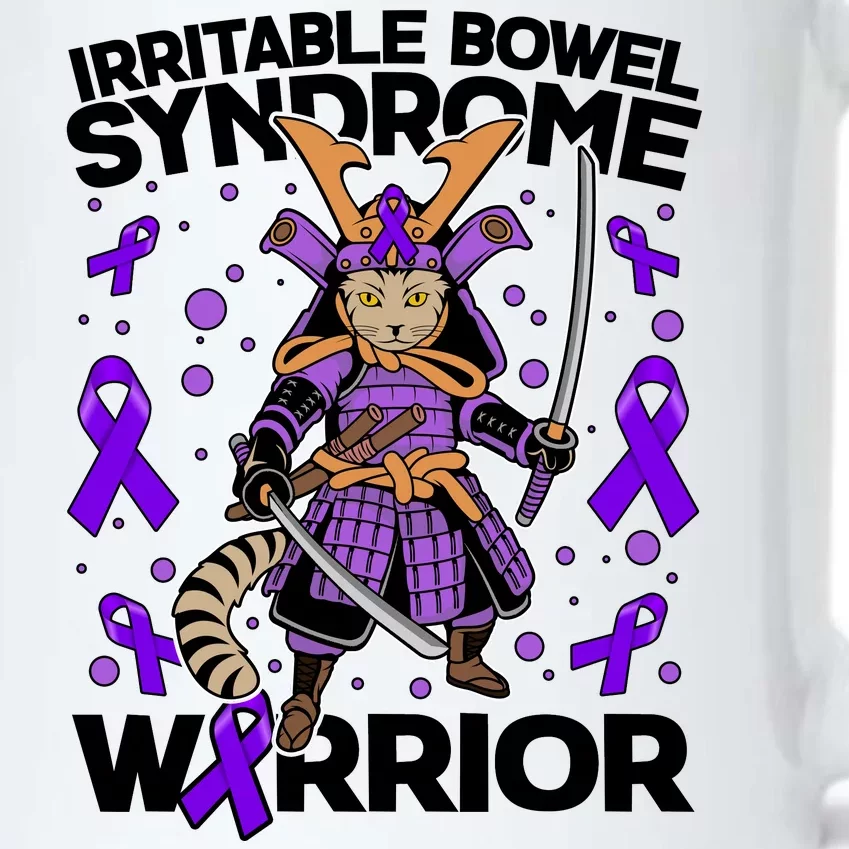 Irritable Bowel Syndrome Warrior Samurai Cat Black Color Changing Mug