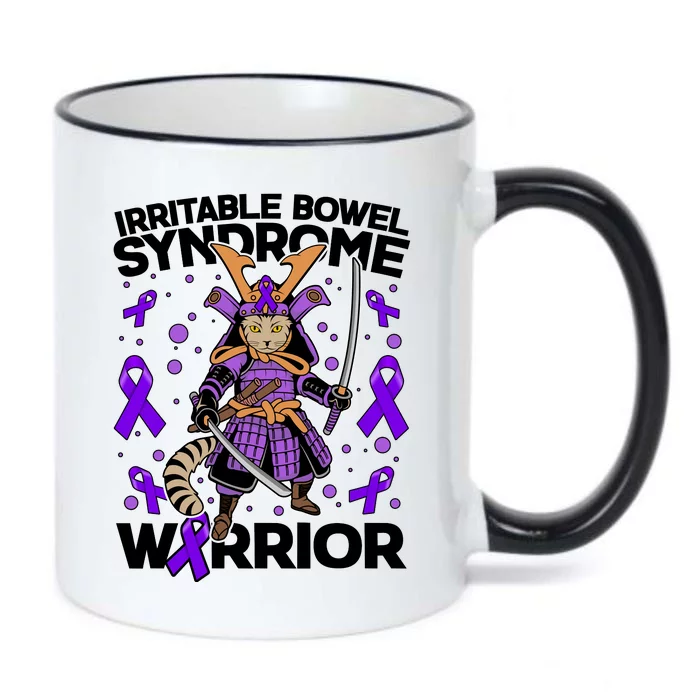 Irritable Bowel Syndrome Warrior Samurai Cat Black Color Changing Mug