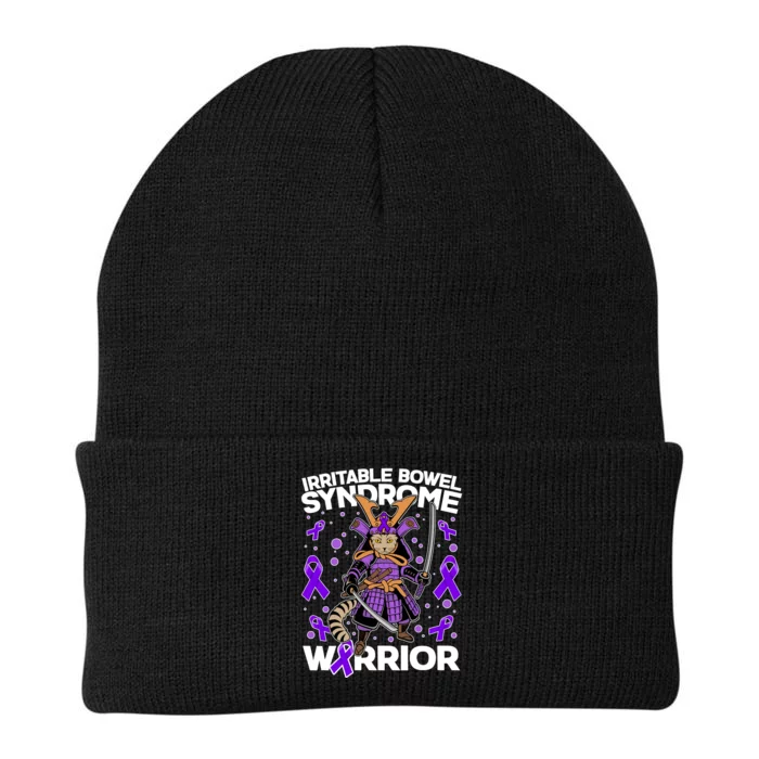 Irritable Bowel Syndrome Warrior Samurai Cat Knit Cap Winter Beanie