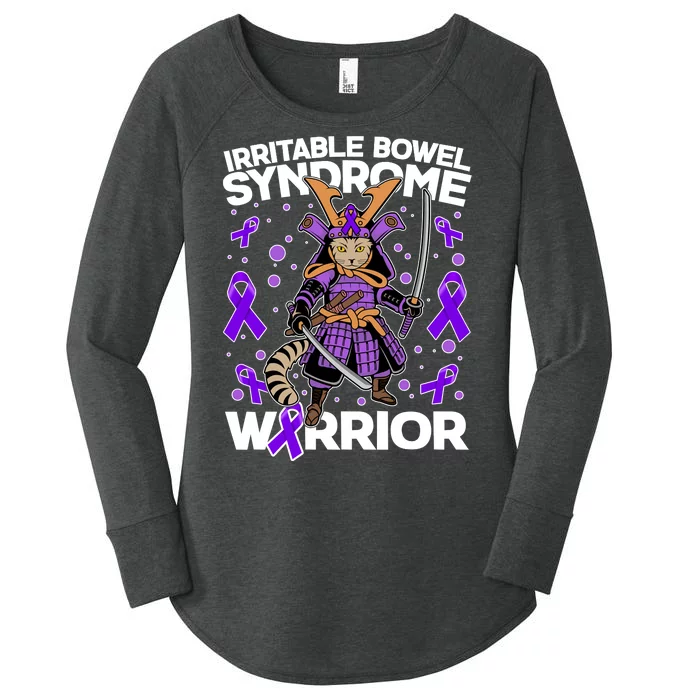 Irritable Bowel Syndrome Warrior Samurai Cat Women's Perfect Tri Tunic Long Sleeve Shirt