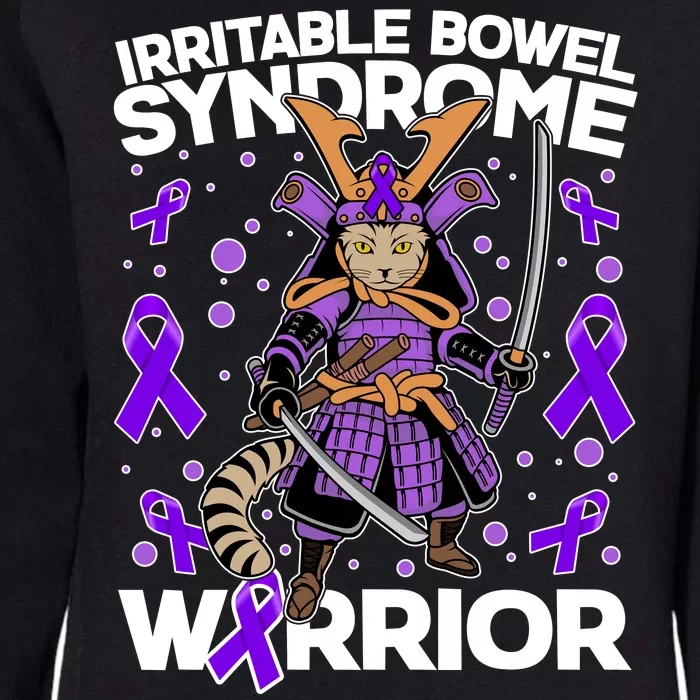 Irritable Bowel Syndrome Warrior Samurai Cat Womens California Wash Sweatshirt