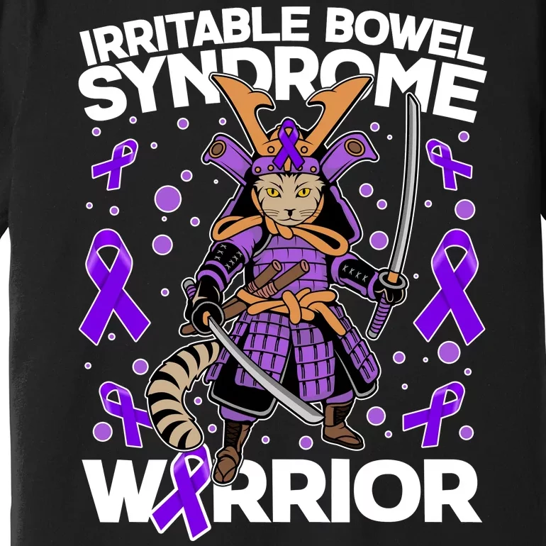 Irritable Bowel Syndrome Warrior Samurai Cat Premium T-Shirt