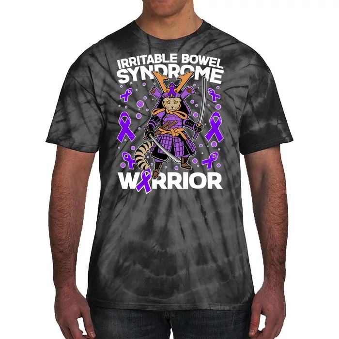 Irritable Bowel Syndrome Warrior Samurai Cat Tie-Dye T-Shirt