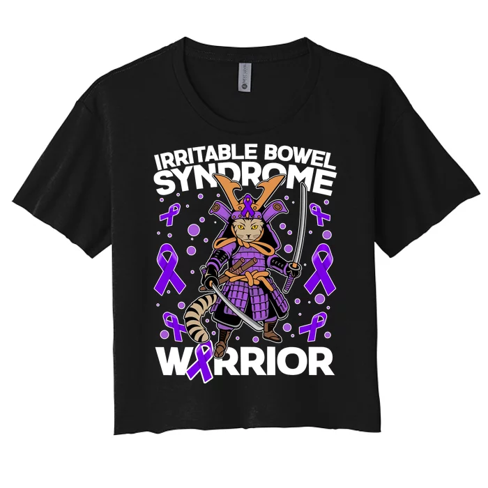 Irritable Bowel Syndrome Warrior Samurai Cat Women's Crop Top Tee