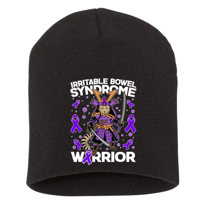 Irritable Bowel Syndrome Warrior Samurai Cat Short Acrylic Beanie