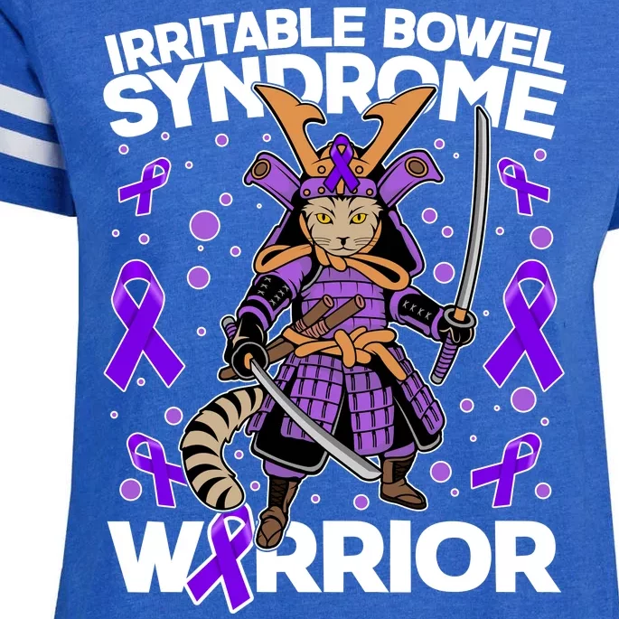 Irritable Bowel Syndrome Warrior Samurai Cat Enza Ladies Jersey Football T-Shirt