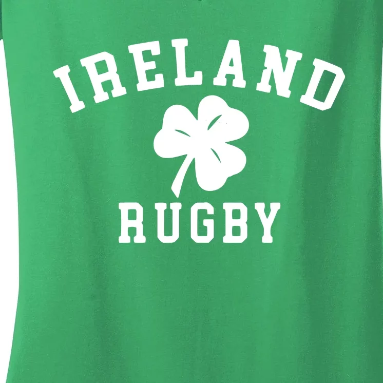 IRELAND RUGBY Shirts Irish Shamrock Rugby Women's V-Neck T-Shirt