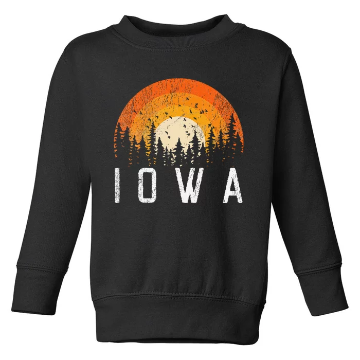 Iowa Retro Style Vintage 70s 80s 90s Toddler Sweatshirt