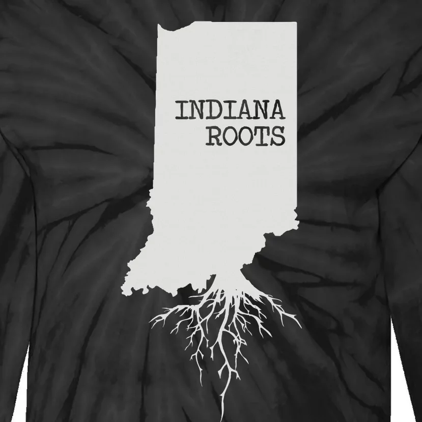 Indiana Roots State Map Gift Indiana Tie-Dye Long Sleeve Shirt