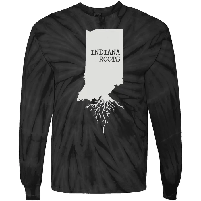 Indiana Roots State Map Gift Indiana Tie-Dye Long Sleeve Shirt