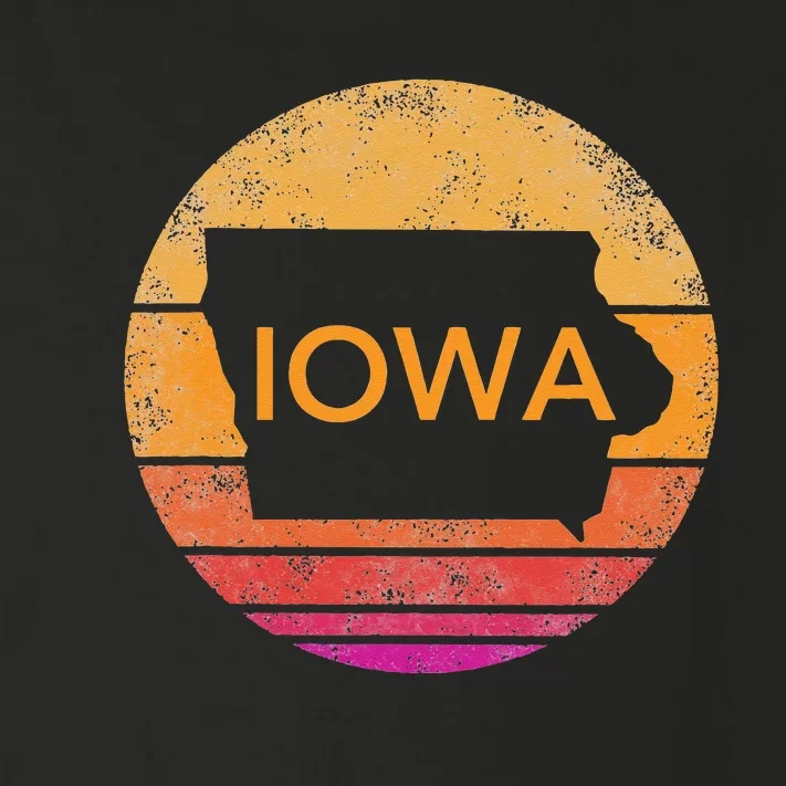 Iowa Retro Sunset State Of Iowa Outline Toddler Long Sleeve Shirt