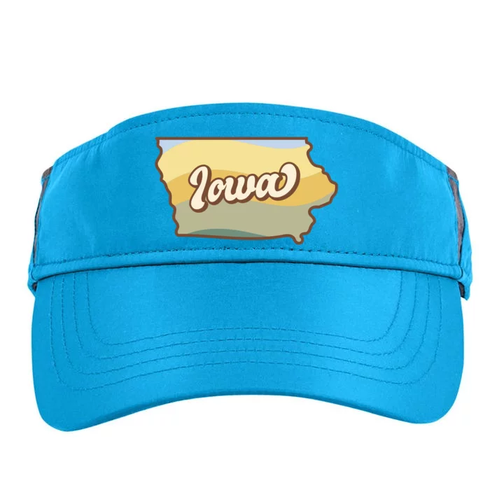 Iowa Retro Sunset Logo Adult Drive Performance Visor