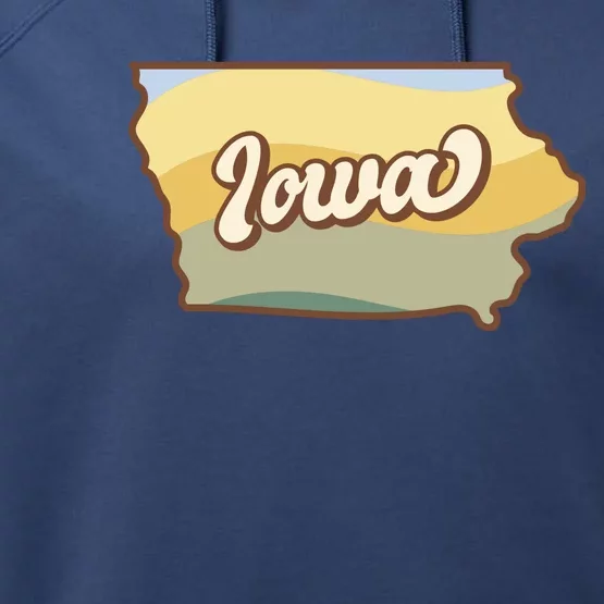 Iowa Retro Sunset Logo Performance Fleece Hoodie