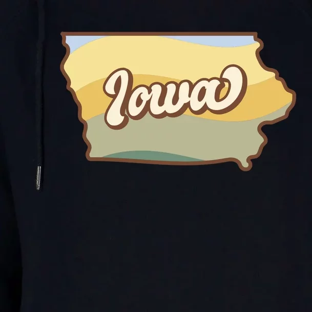 Iowa Retro Sunset Logo Womens Funnel Neck Pullover Hood