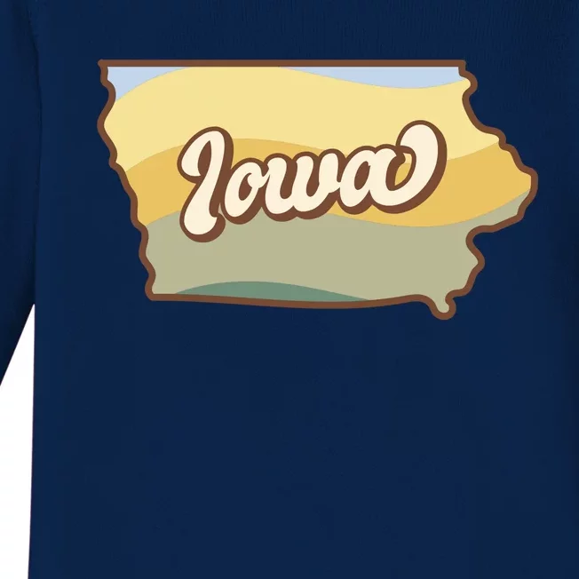 Iowa Retro Sunset Logo Baby Long Sleeve Bodysuit