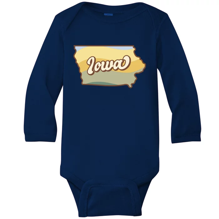 Iowa Retro Sunset Logo Baby Long Sleeve Bodysuit