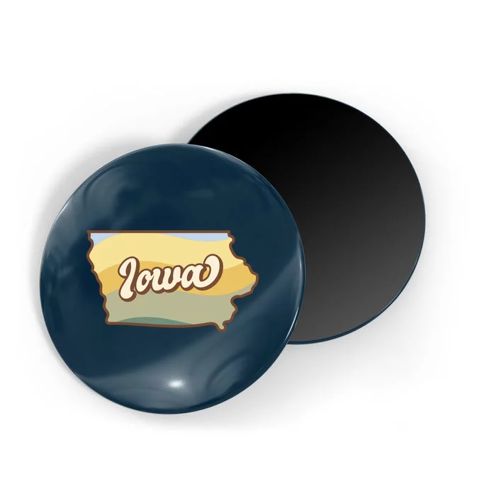 Iowa Retro Sunset Logo Magnet