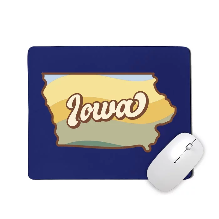 Iowa Retro Sunset Logo Mousepad