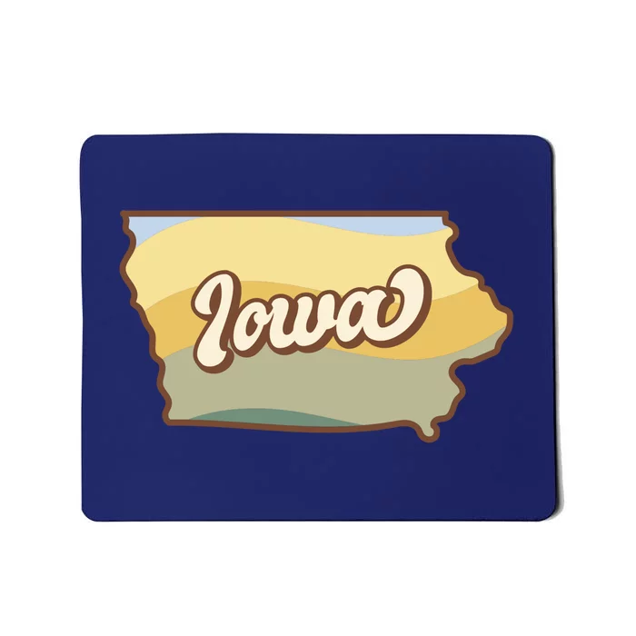 Iowa Retro Sunset Logo Mousepad