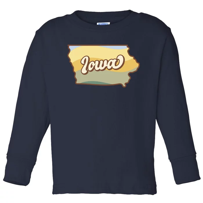 Iowa Retro Sunset Logo Toddler Long Sleeve Shirt