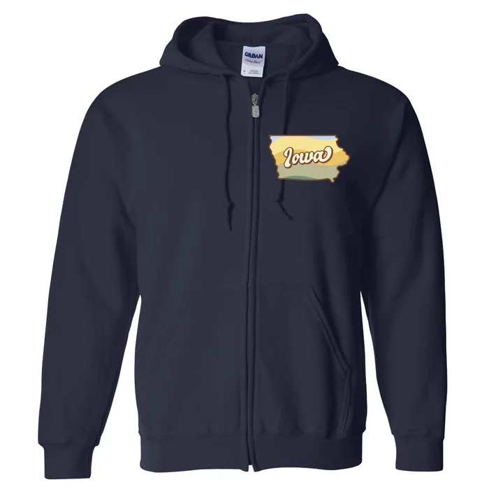 Iowa Retro Sunset Logo Full Zip Hoodie