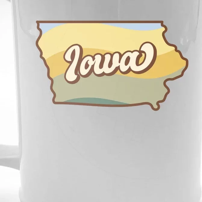 Iowa Retro Sunset Logo Front & Back Beer Stein