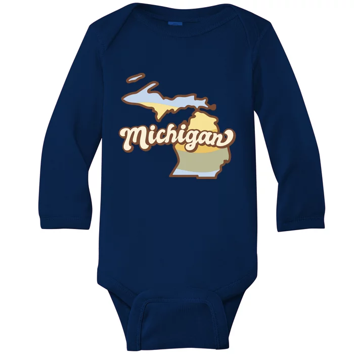 Iowa Retro Sunset Logo Baby Long Sleeve Bodysuit