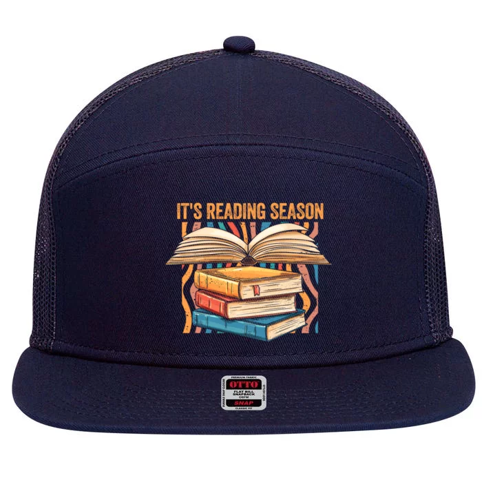 Its Reading Season Summer Reading Teacher Squad Bookworm Funny Gift 7 Panel Mesh Trucker Snapback Hat