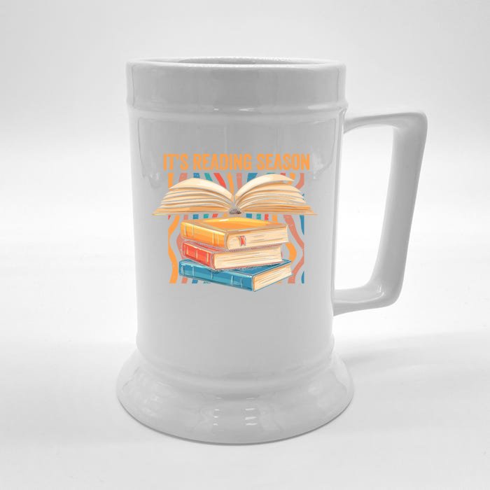 Its Reading Season Summer Reading Teacher Squad Bookworm Funny Gift Front & Back Beer Stein