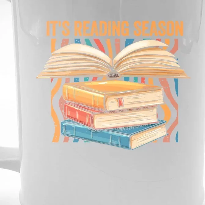 Its Reading Season Summer Reading Teacher Squad Bookworm Funny Gift Front & Back Beer Stein