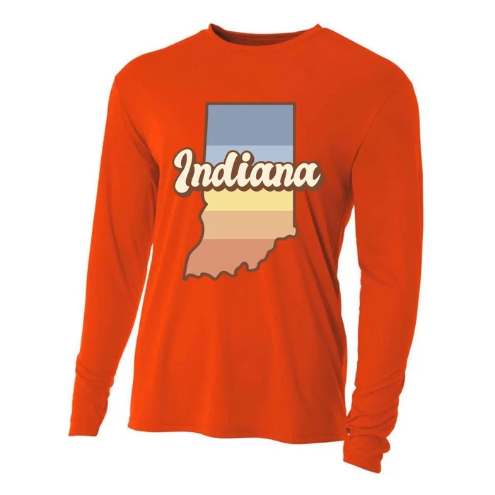 Indiana Retro Sunset Logo Cooling Performance Long Sleeve Crew