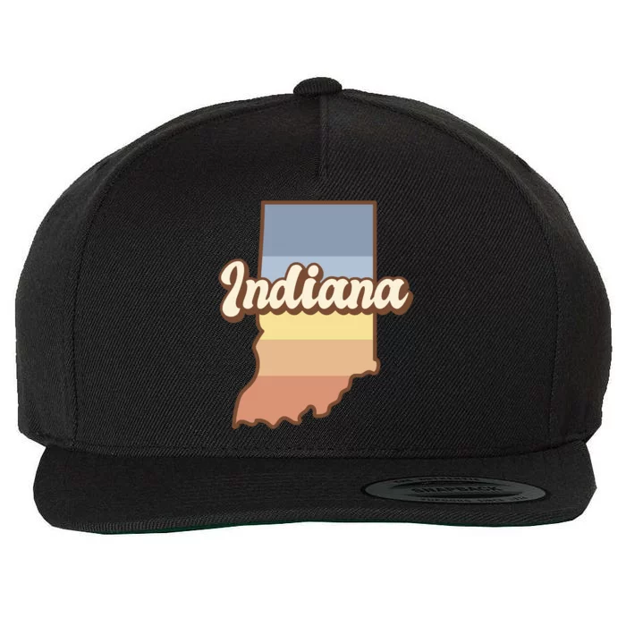 Indiana Retro Sunset Logo Wool Snapback Cap