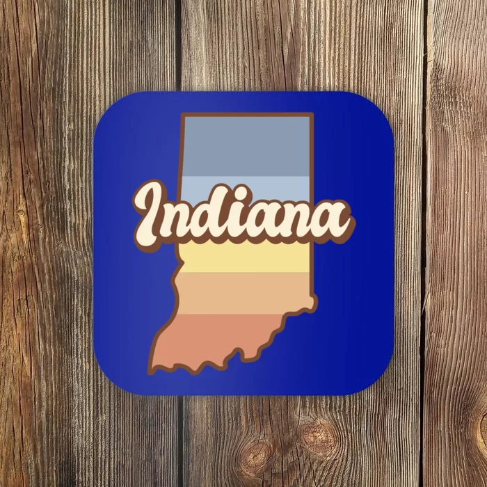 Indiana Retro Sunset Logo Coaster