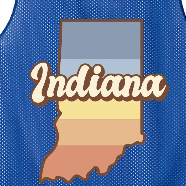 Indiana Retro Sunset Logo Mesh Reversible Basketball Jersey Tank