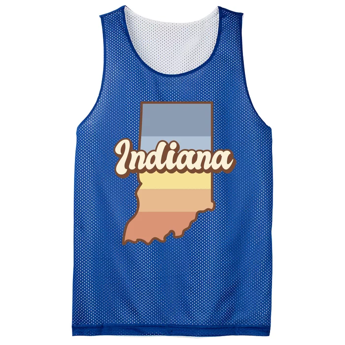 Indiana Retro Sunset Logo Mesh Reversible Basketball Jersey Tank