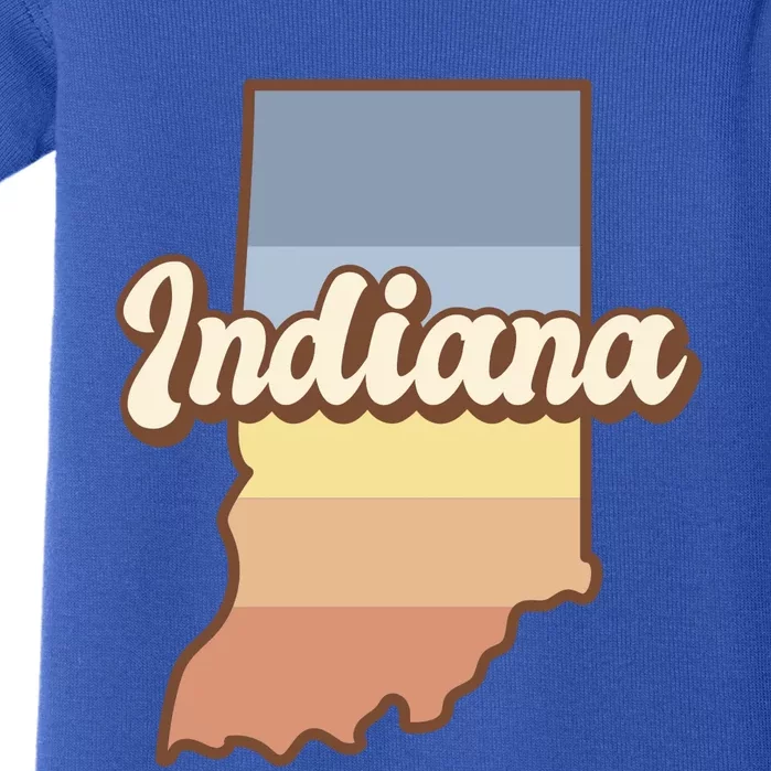 Indiana Retro Sunset Logo Baby Bodysuit