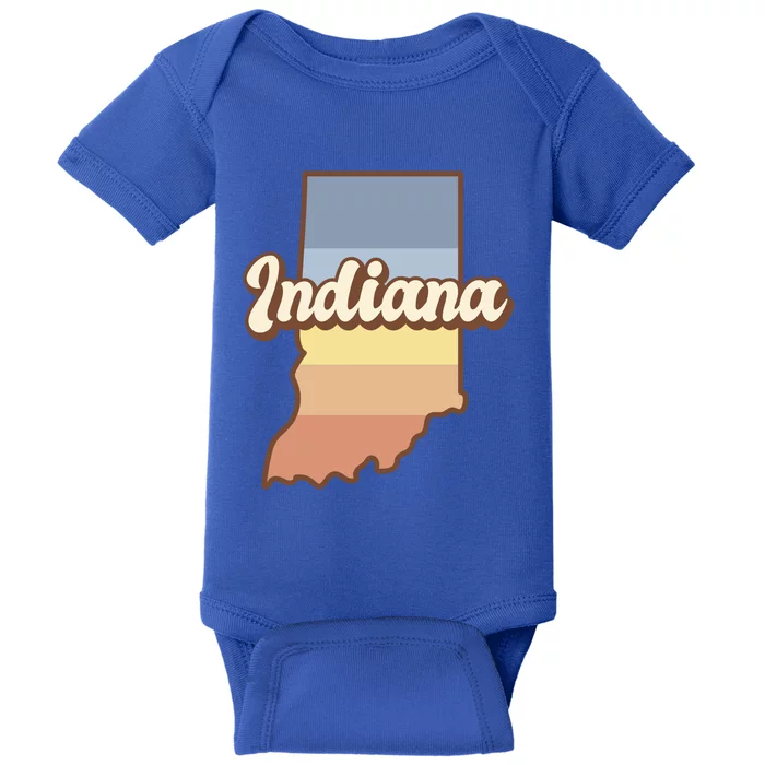 Indiana Retro Sunset Logo Baby Bodysuit