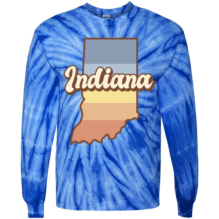 Indiana Retro Sunset Logo Tie-Dye Long Sleeve Shirt